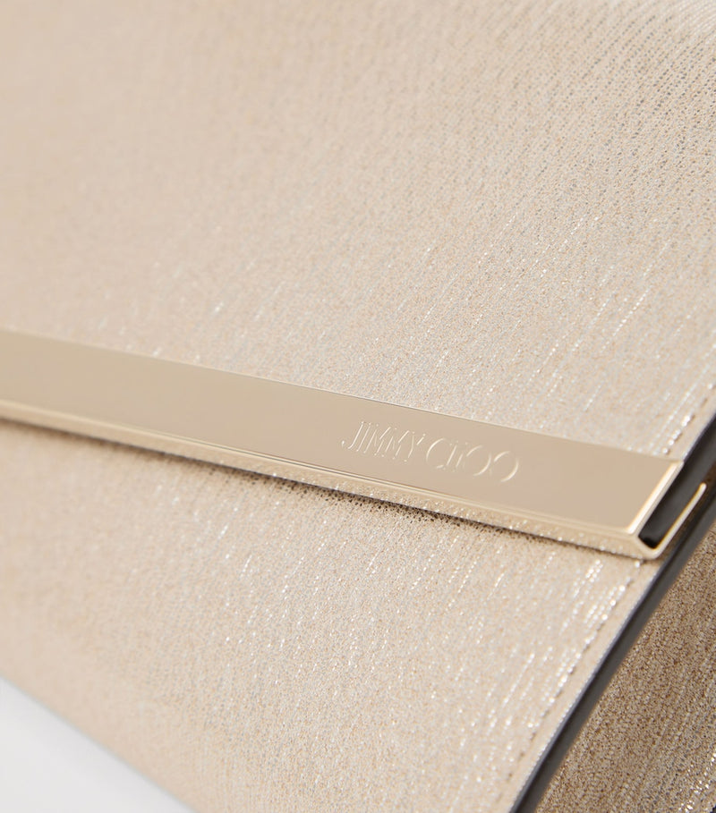 Jimmy Choo Emmie leather clutch bag, imported from the UK