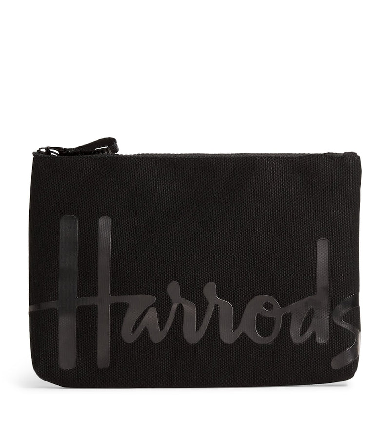 Harrods Medium Cotton Logo Pouch, UK version