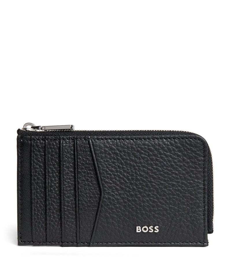 BOSS Crosstown grained leather card holder imported from the UK