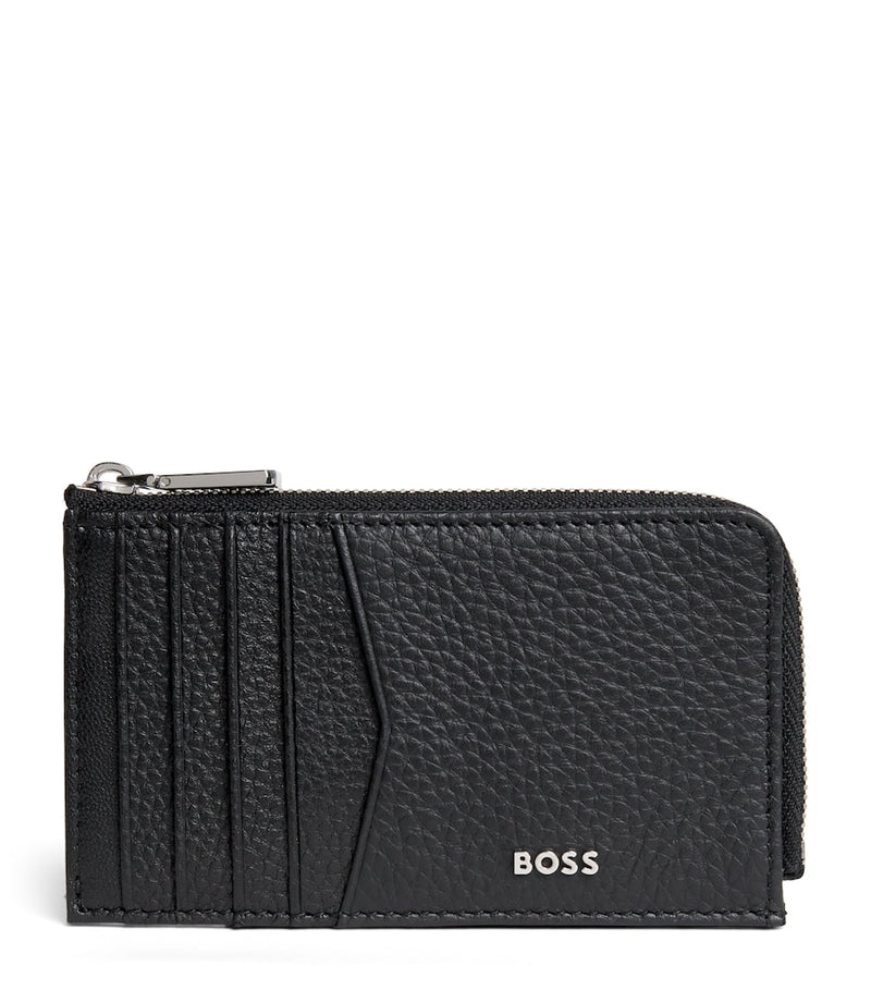 BOSS Crosstown grained leather card holder imported from the UK
