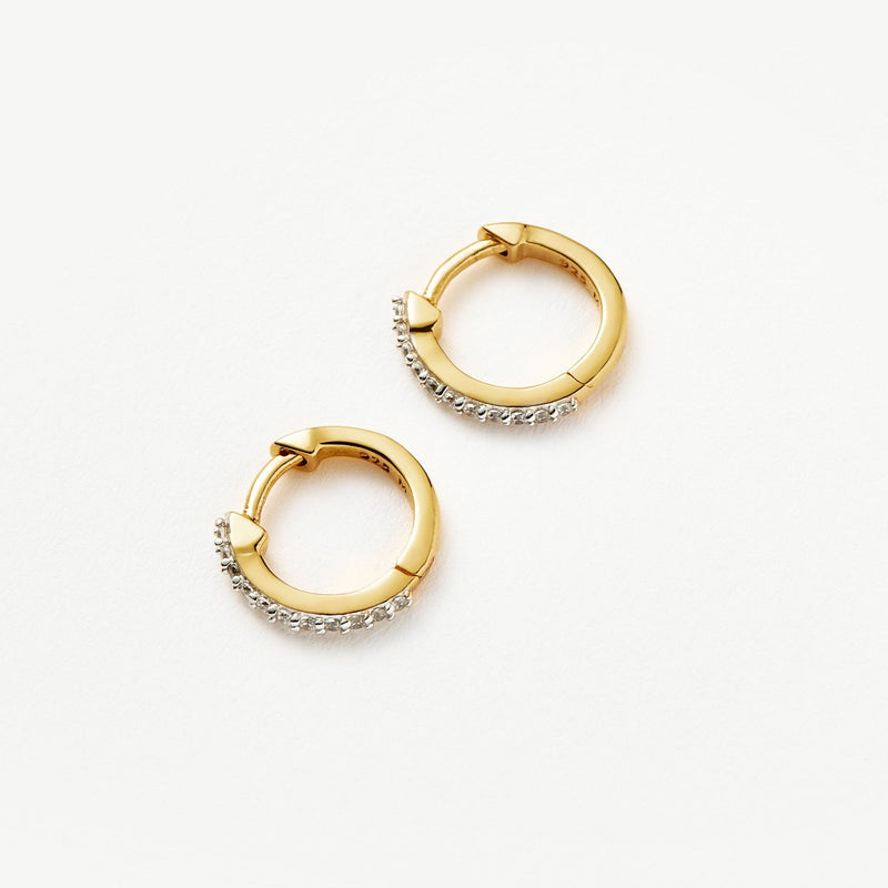 Missoma Pavé Huggie hoop earrings in gold-plated sterling silver (British brand)