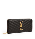 Saint Laurent matelassé leather wallet with YSL monogram (British brand)
