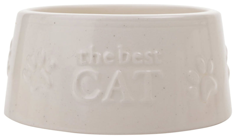 Best of Breed small ceramic cat bowl with paw prints - British product