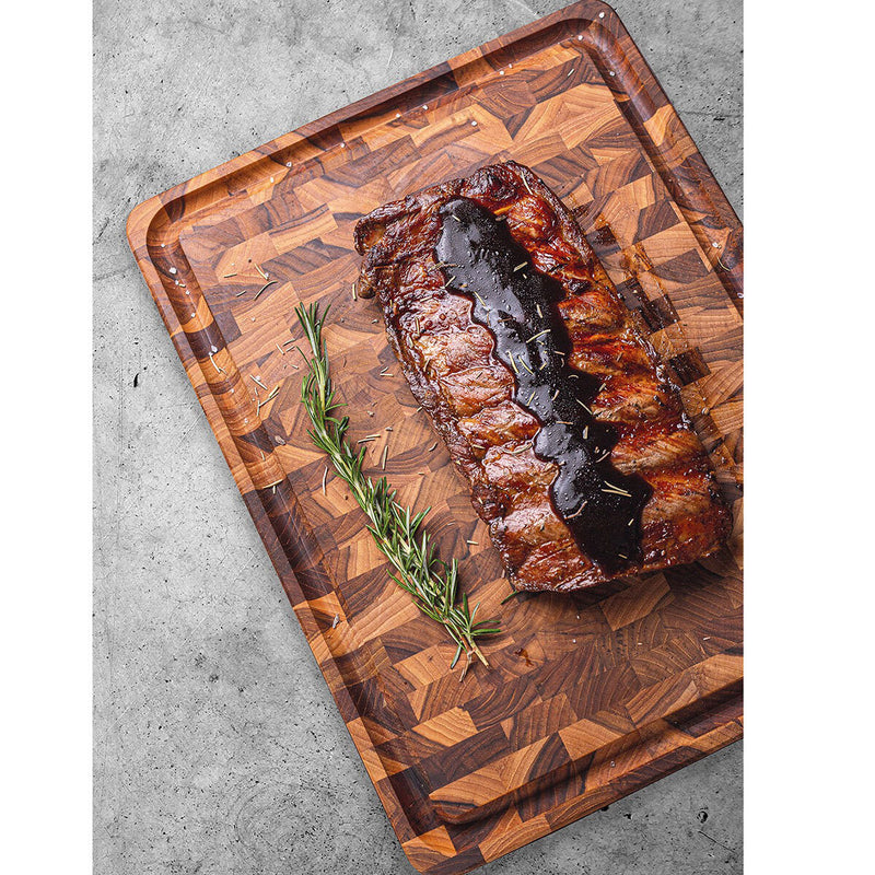 Tramontina end grain teak wood chopping board 45x34cm, UK version