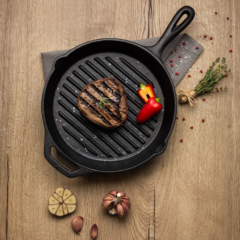 Tramontina cast iron griddle pan 26cm (British brand)