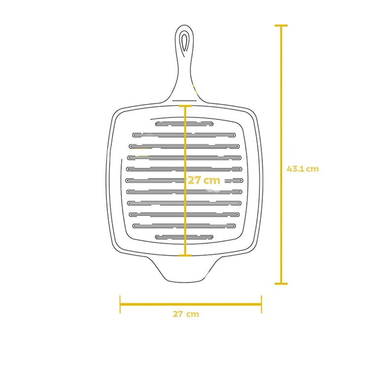 Tramontina Cast Iron Square Griddle Pan 27cm (British brand)