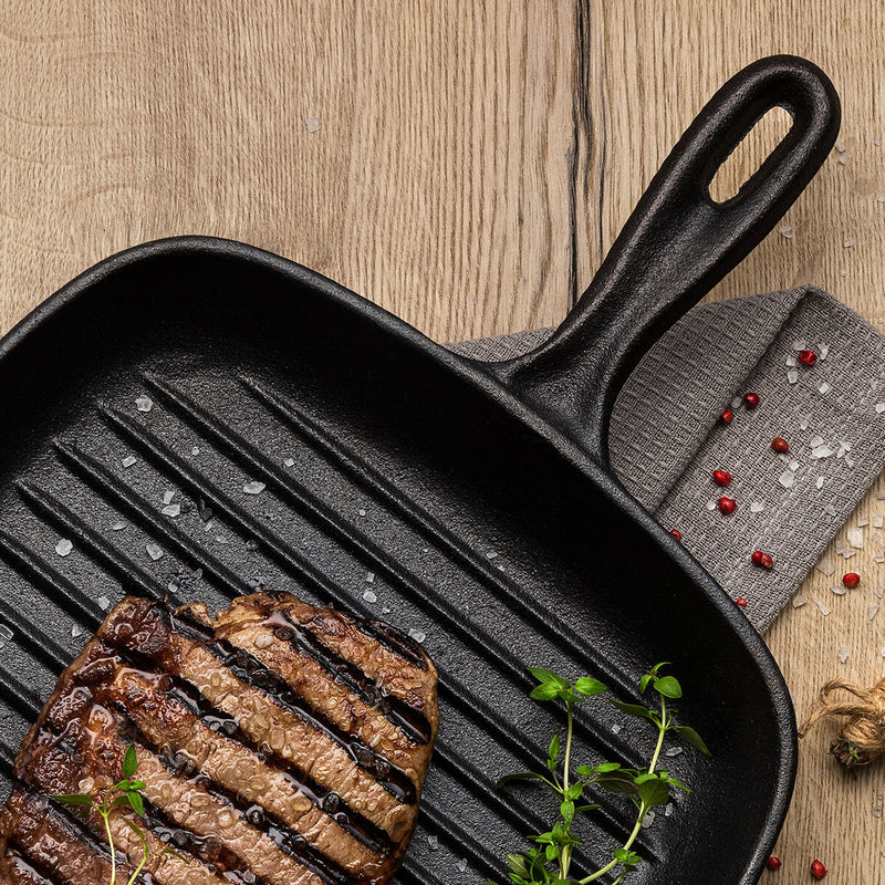 Tramontina Cast Iron Square Griddle Pan 27cm (British brand)