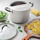Tramontina stainless steel stockpot with drainer 24cm 7.8L (British brand)