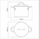 Tramontina stainless steel stockpot with drainer 24cm 7.8L (British brand)