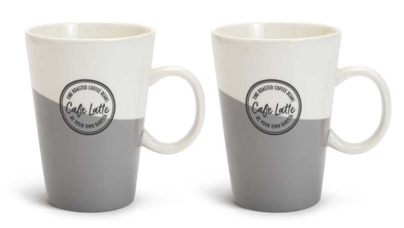 Habitat grey and white latte mugs 460ml, UK version