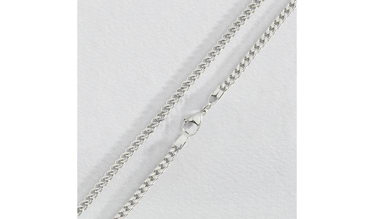 Revere stainless steel box curb chain necklace 51cm, imported from the UK