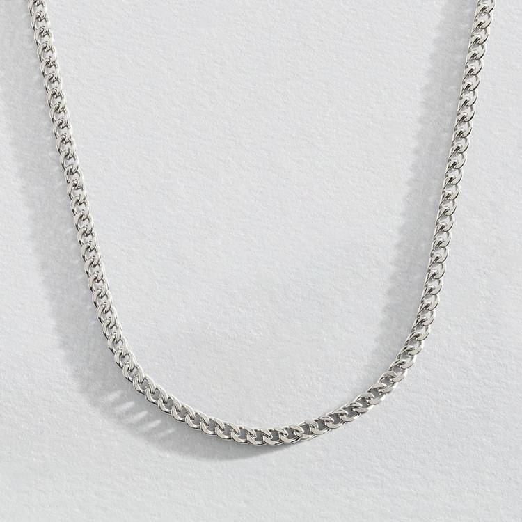 Revere stainless steel box curb chain necklace 51cm, imported from the UK