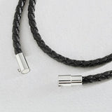 Revere black leather double plaited bracelet (British brand)