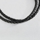 Revere black leather double plaited bracelet (British brand)