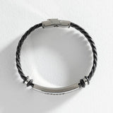 Revere black leather dad bracelet, UK version
