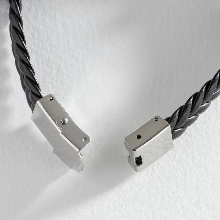 Revere black leather dad bracelet, UK version