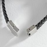 Revere black leather dad bracelet, UK version