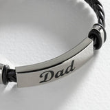 Revere black leather dad bracelet, UK version