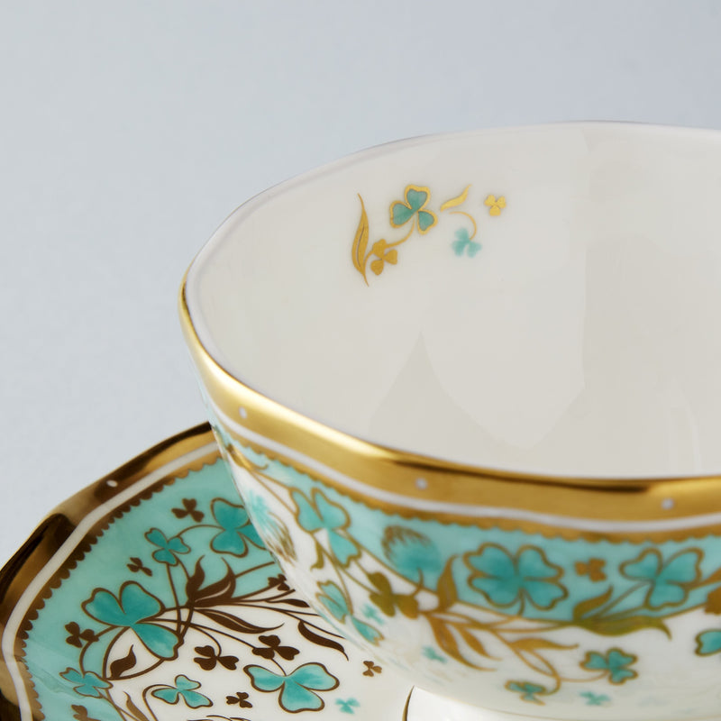 Fortnum's Cloverleaf teacup and saucer set, imported from the UK