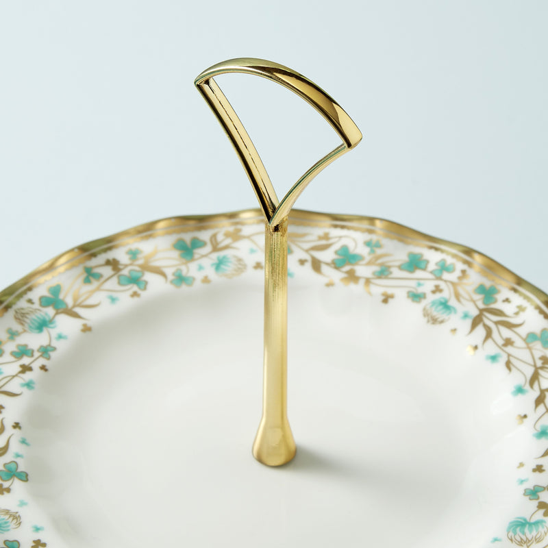 Fortnum's Cloverleaf bone china cake stand, hand-finished - British product