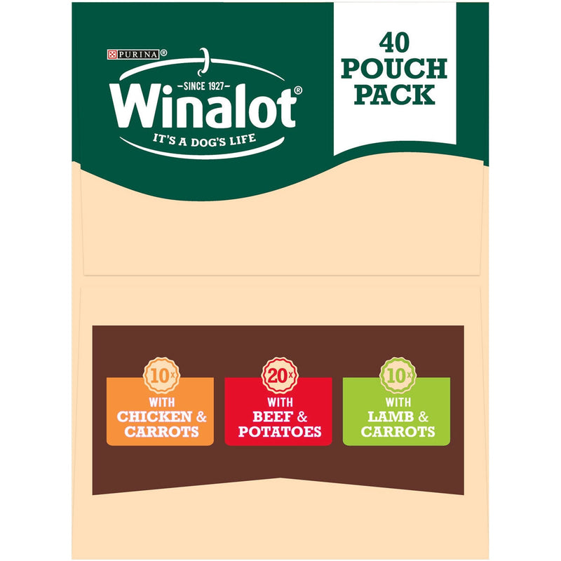 Winalot Perfect Portions mixed variety dog food in gravy 40 x 100g (British brand)