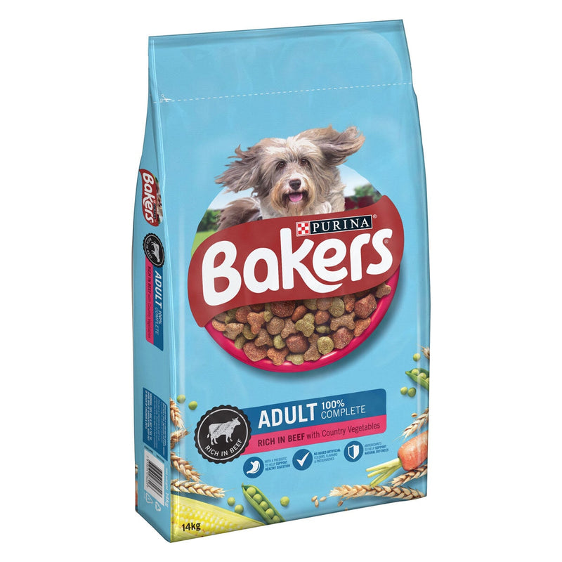 Bakers beef and vegetables adult dry dog food 14kg - British product