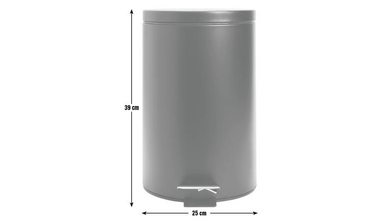 Habitat 12L flat top pedal bin in black (British brand)