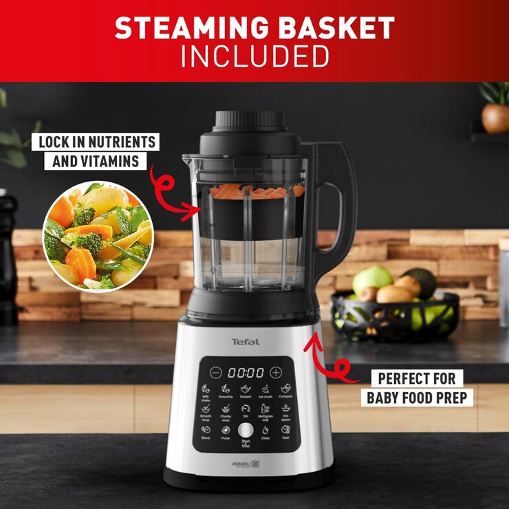 Tefal PerfectMix 2-in-1 blender and soup maker stainless steel, imported from the UK