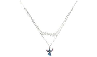 Argos Disney Lilo and Stitch Sterling Silver Pendant Necklace, 45cm Chain- Buy online at McGrocer