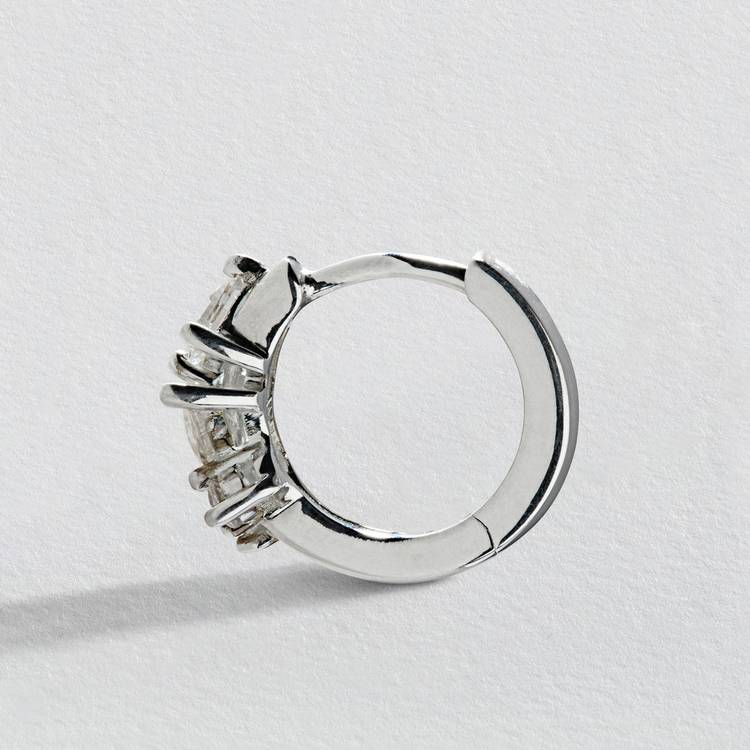 Revere sterling silver cubic zirconia huggie hoop earrings, UK version