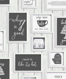 Contour Framed Kitchen Wallpaper black white 52cm x 10m - British product
