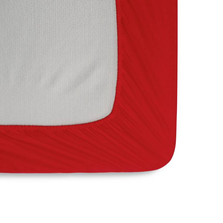 Habitat red cotton fitted sheet single (British brand)