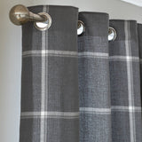 Habitat grey square check eyelet curtains 117cm by 183cm, UK version