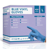 Jena Blue Vinyl Gloves Large 400 Pack - British product
