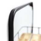 Habitat rectangular wall mirror with shelf in black, 60x28x10cm, UK version