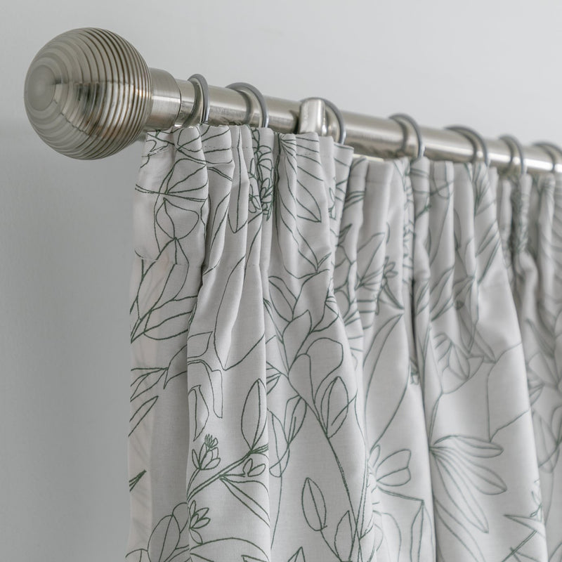 Habitat green and white floral blackout curtains 117x137cm, UK version