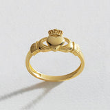 Revere 9ct yellow gold Claddagh ring size J, UK version