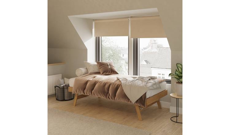 GFW single wooden trundle bed with oak finish, UK version