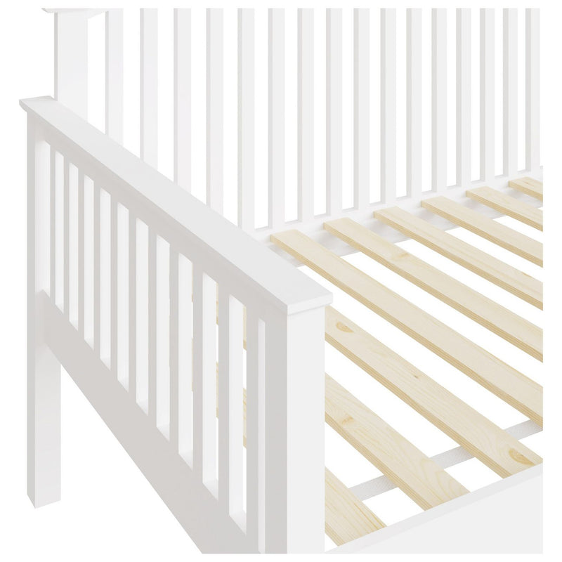 GFW Madrid single day wooden bed frame in white - British product