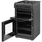 Bush 50cm twin cavity gas cooker in black - British product