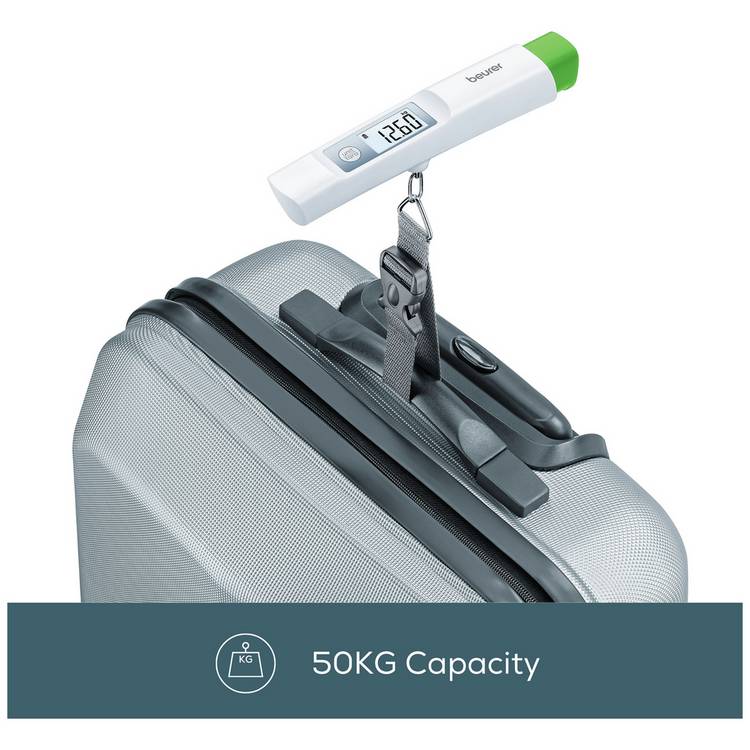 Beurer battery-free luggage scale white 50kg capacity, UK version