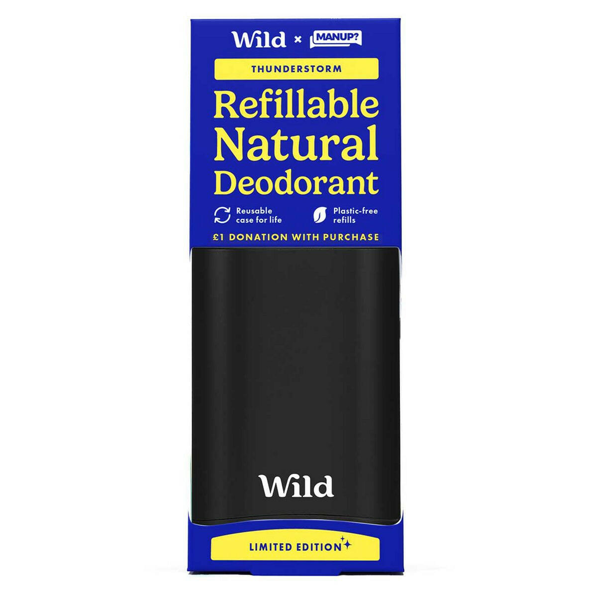Wild Men's Black Case and Thunderstorm Deodorant Refill with MANUP? GOODS Boots