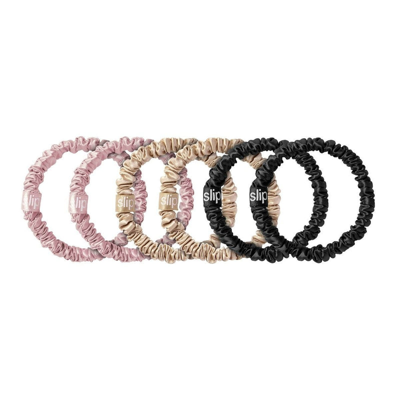 Slip skinny scrunchies mixed pack pink caramel black, UK version