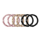Slip skinny scrunchies mixed pack pink caramel black, UK version