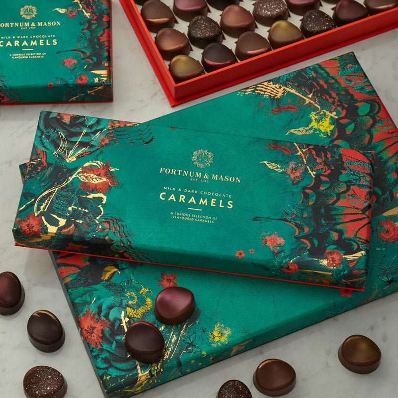 Chocolate caramels selection box 216g, imported from the UK