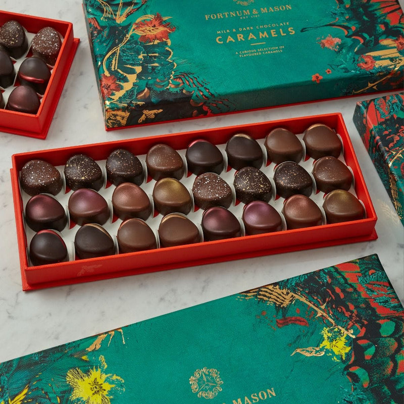 Chocolate caramels selection box 216g, imported from the UK
