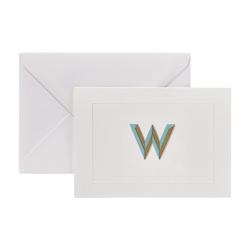 Fortnum's Alphabet Notecards W initial A6 stationery, UK version