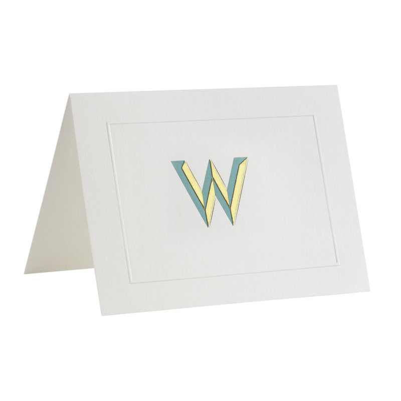 Fortnum's Alphabet Notecards W initial A6 stationery, UK version