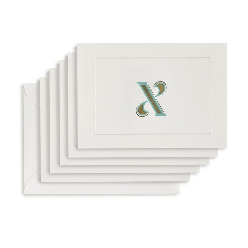 Fortnum's Alphabet Notecards X, A6 set of 8, imported from the UK