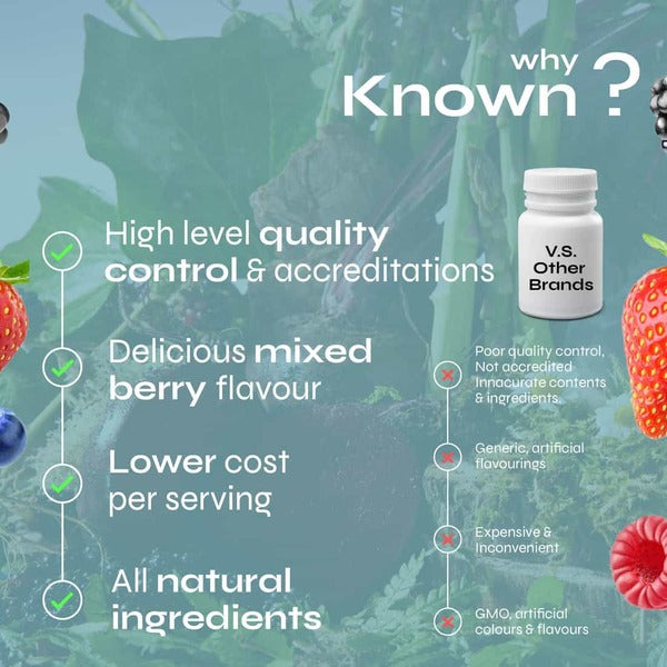 Known Nutrition iron gummy supplement Mixed Berry 60 gummies (British brand)